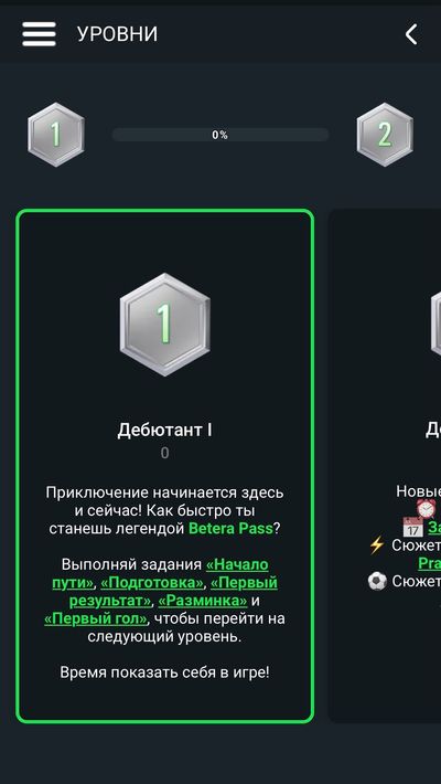 Какие уровни есть в Бетера Пасс