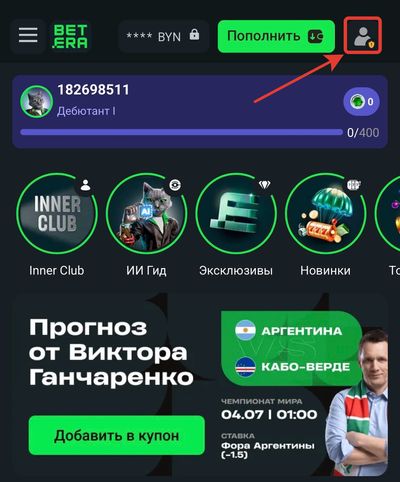Где найти кнопку профиля в ЛК