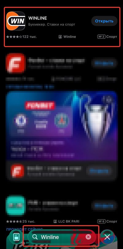 Скачать Винлайн на Айфон из App Store