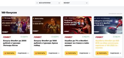 Бонусы Фонбет Беларусь