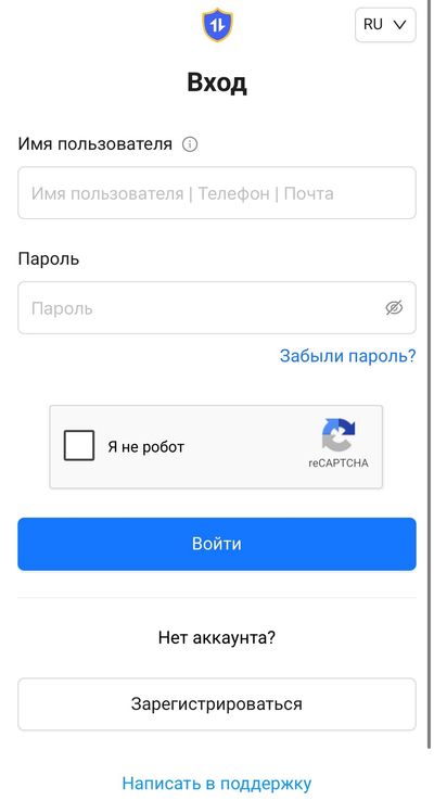 Экран, на котором возникла проблема со входом