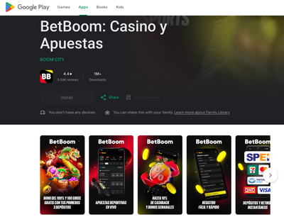 Ficha de BetBoom en Google Play con más de 1 millón de descargas