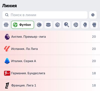 Чемпионаты BIG5 в футбольной линии Olimpbet