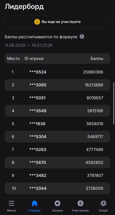 Лидерборды к акции 1win к ЧМ-2026