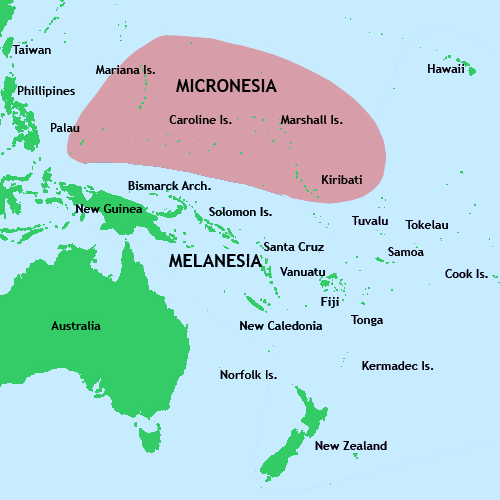 Карта государств Тихого океана